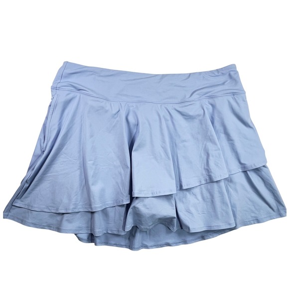 Lands' End Other - Lands End Tiered Ruffled Swim Skort Light Blue NWOT Size Large 14-16 Pockets